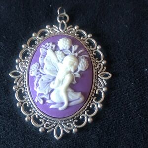 Thistle Fairy Lilac Cameo Pendant